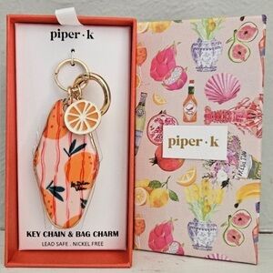 Piper K Viral  Oranges Fruit Print Keychain Bag Charm